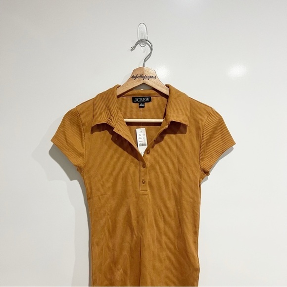 NWT J. Crew Vintage rib polo shirt in Burnt Orange - Picture 4 of 6